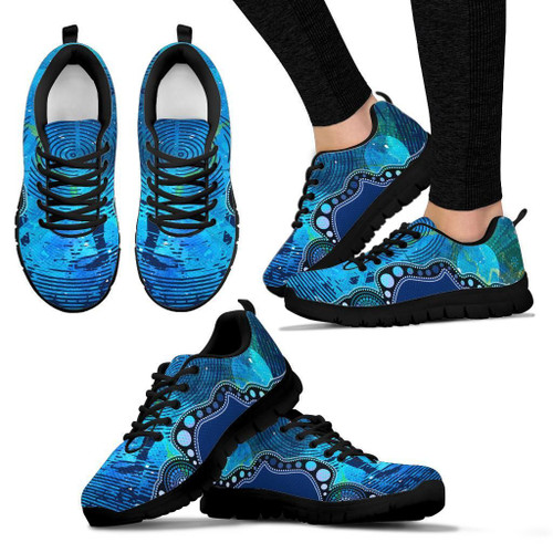 Australia Aboriginal Sneaker - Australia Indigenous Flag Circle Dot Painting Art (Blue) Australia Aboriginal Sneaker - Australia Indigenous Flag Circle Dot Painting Art (Blue)