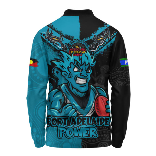 Port Adelaide Long Sleeve Polo Shirt NAIDOC Week One Spirit One Pride