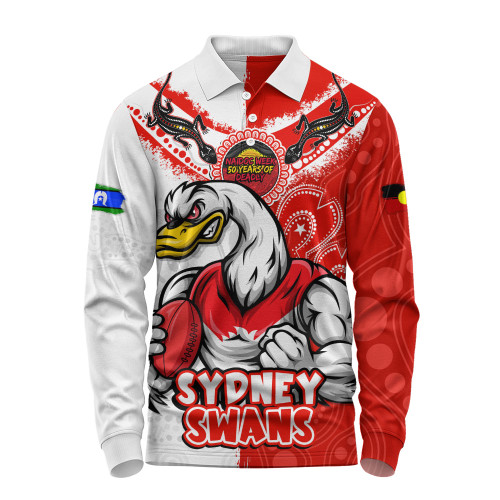 Sydney Swans Long Sleeve Polo Shirt NAIDOC Week One Spirit One Pride