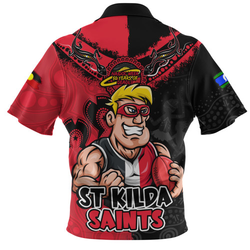 St Kilda Zip Polo Shirt NAIDOC Week One Spirit One Pride