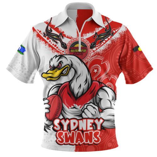 Sydney Swans Zip Polo Shirt NAIDOC Week One Spirit One Pride