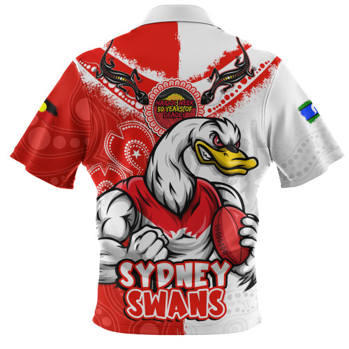 Sydney Swans Zip Polo Shirt NAIDOC Week One Spirit One Pride