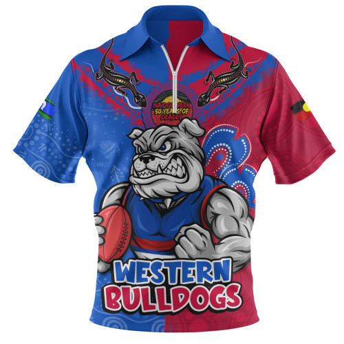 Western Bulldogs Zip Polo Shirt NAIDOC Week One Spirit One Pride