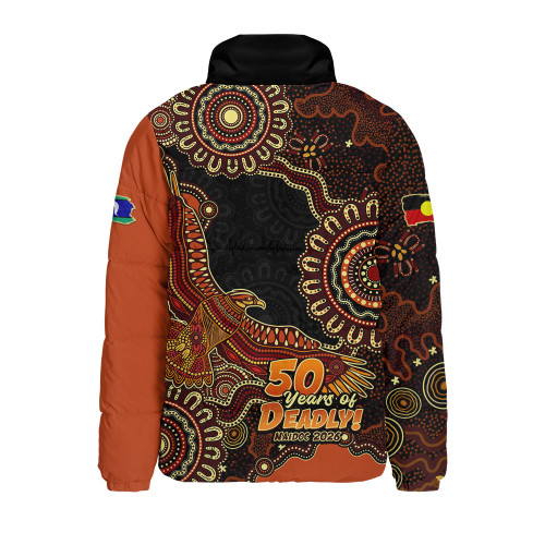 Indigenous Australian Aboriginal Padded Jacket Naidoc Eagle Spirit Of Country