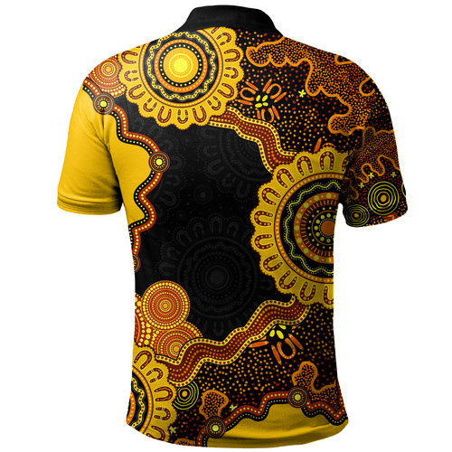 Indigenous Australian Aboriginal Polo Shirt Connected By Flow And Spirit