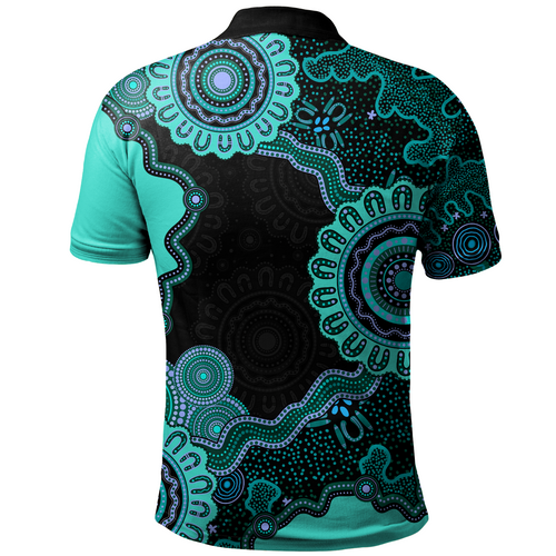 Indigenous Australian Aboriginal Polo Shirt Connected By Flow And Spirit
