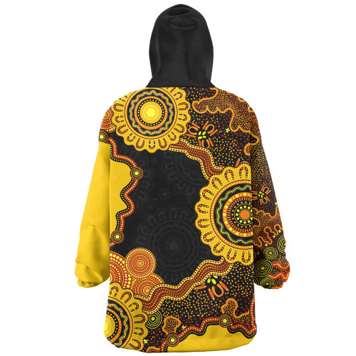 Indigenous Australian Aboriginal Snug Hoodie Connected By Flow And Spirit