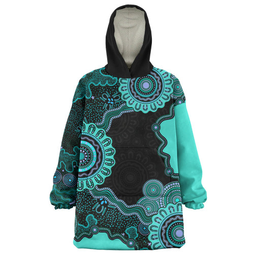 Indigenous Australian Aboriginal Snug Hoodie Connected By Flow And Spirit