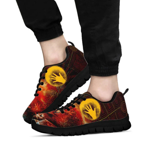 Australia Aboriginal Sneaker - Indigenous Flag Hand Art
