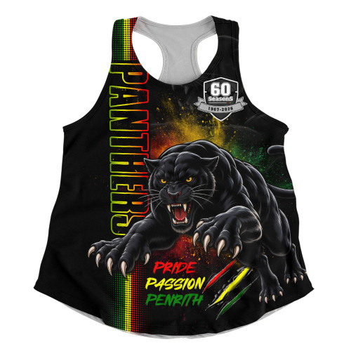 Penrith Panthers Women Racerback Singlet 60 Seasons Of Roaring Pride