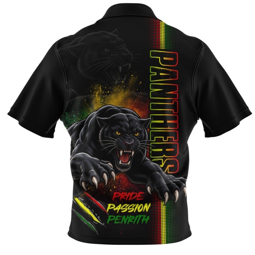 Penrith Panthers Zip Polo Shirt 60 Seasons Of Roaring Pride