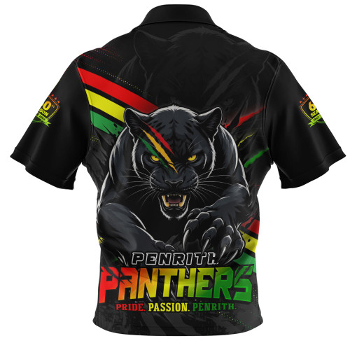 Penrith Panthers Zip Polo Shirt Breaking Limits Through 60 Seasons