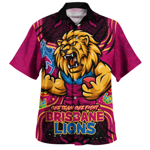 Brisbane Lions Hawaiian Shirt One Team One Fight
