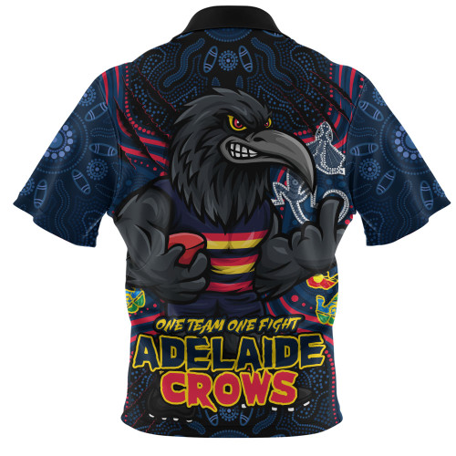 Adelaide Crows Zip Polo Shirt One Team One Fight