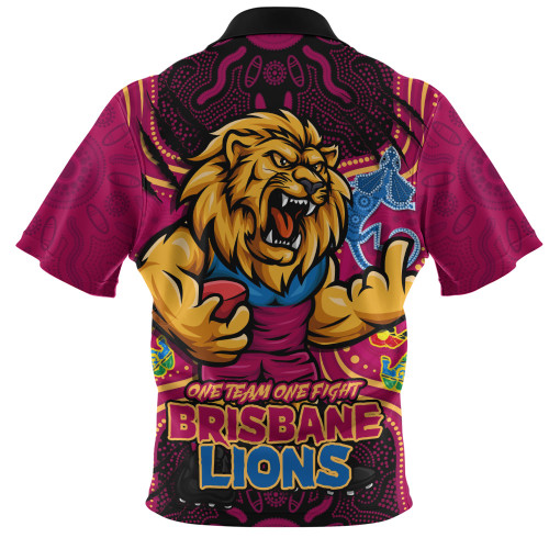 Brisbane Lions Zip Polo Shirt One Team One Fight