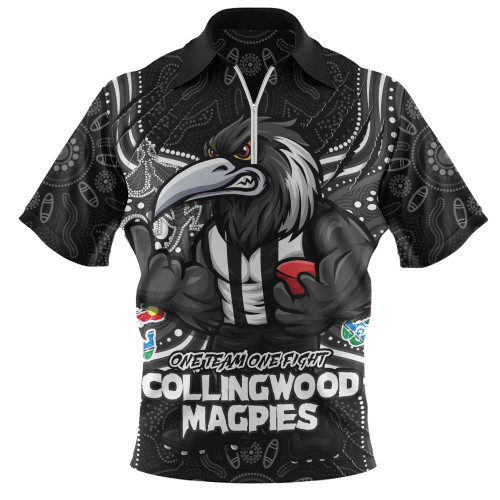 Collingwood Zip Polo Shirt One Team One Fight