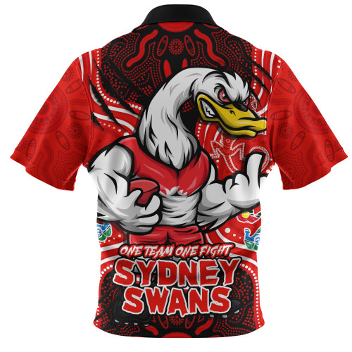 Sydney Swans Zip Polo Shirt One Team One Fight