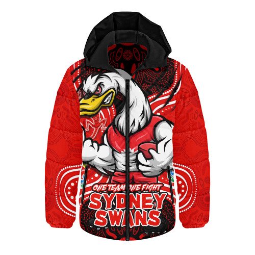 Sydney Swans Hooded Padded Jacket One Team One Fight