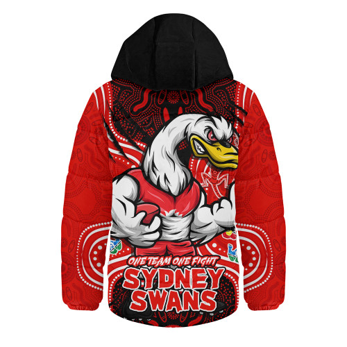 Sydney Swans Hooded Padded Jacket One Team One Fight