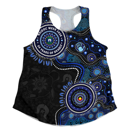 Indigenous Australian Aboriginal Women Racerback Singlet Naidoc Week Spirit Connection Through Sea Country
