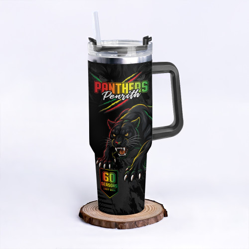 Penrith Panthers 40oz Tumbler Honouring 60 Seasons Of Fierce Legacy