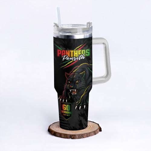 Penrith Panthers 40oz Tumbler Honouring 60 Seasons Of Fierce Legacy
