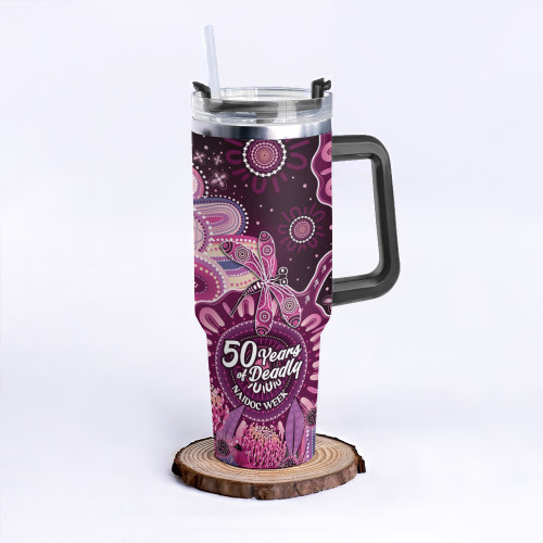 Indigenous Australian Aboriginal 40oz Tumbler NAIDOC Week Aboriginal Dreaming Trails Of Country