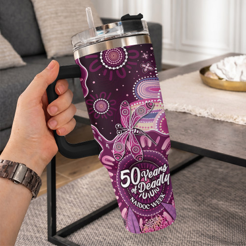 Indigenous Australian Aboriginal 40oz Tumbler NAIDOC Week Aboriginal Dreaming Trails Of Country