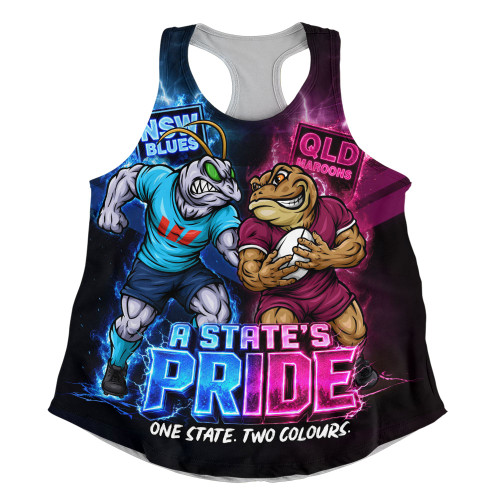 Queensland Maroons Women Racerback Singlet NSW Vs QLD State Pride Clash