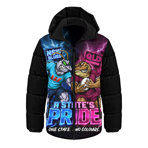 Queensland Maroons Hooded Padded Jacket NSW Vs QLD State Pride Clash