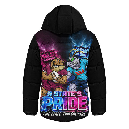Queensland Maroons Hooded Padded Jacket NSW Vs QLD State Pride Clash
