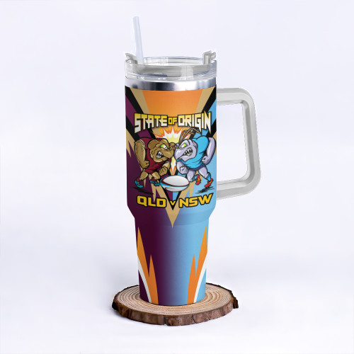New South Wales Blues 40oz Tumbler Passionate Fan Born To Win QLD vs NSW