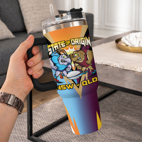 New South Wales Blues 40oz Tumbler Passionate Fan Born To Win QLD vs NSW