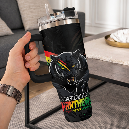 Penrith Panthers 40oz Tumbler Breaking Limits Through 60 Seasons