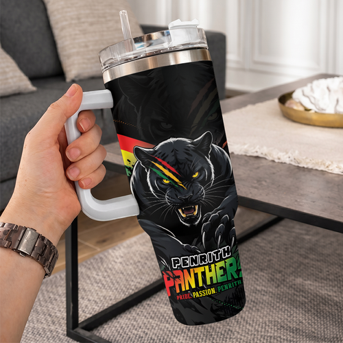 Penrith Panthers 40oz Tumbler Breaking Limits Through 60 Seasons