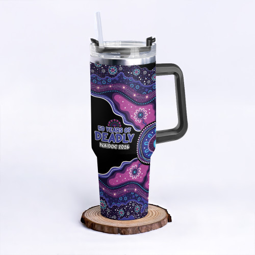 Indigenous Australian Aboriginal 40oz Tumbler Naidoc Journey Of Ancestral Spirit Paths