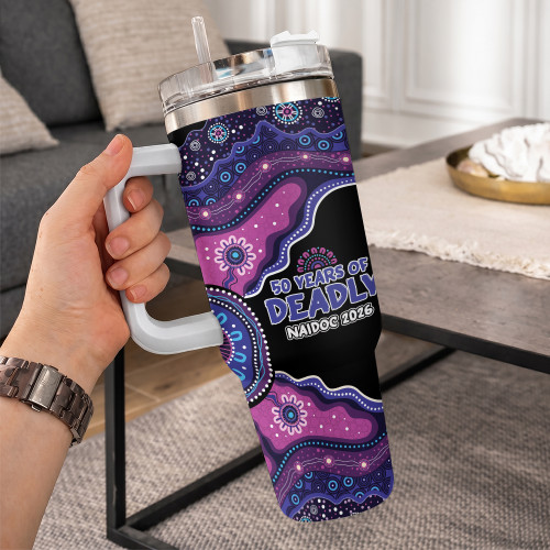 Indigenous Australian Aboriginal 40oz Tumbler Naidoc Journey Of Ancestral Spirit Paths