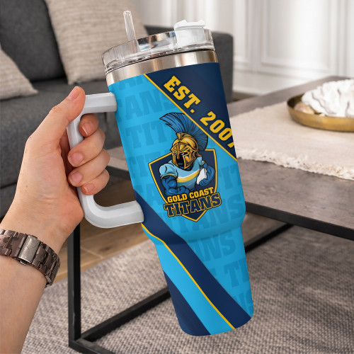 Gold Coast Titans 40oz Tumbler Breaking Through Limits With Every Line