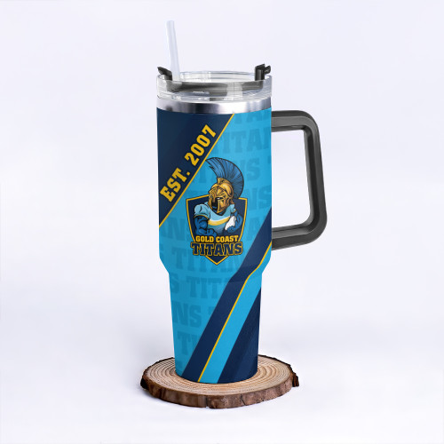 Gold Coast Titans 40oz Tumbler Breaking Through Limits With Every Line