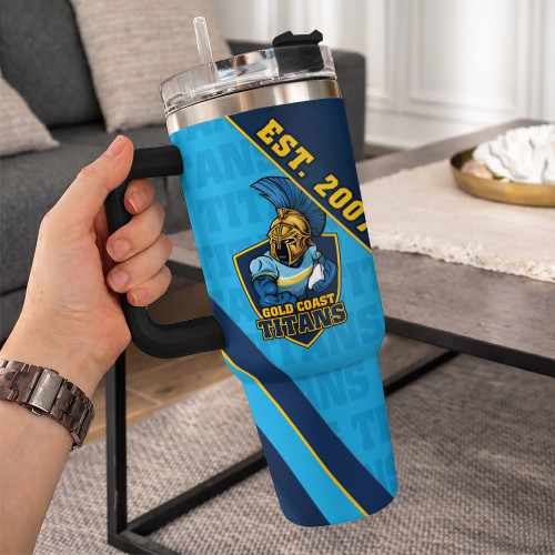 Gold Coast Titans 40oz Tumbler Breaking Through Limits With Every Line