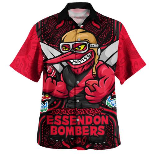 Essendon Hawaiian Shirt One Team One Fight