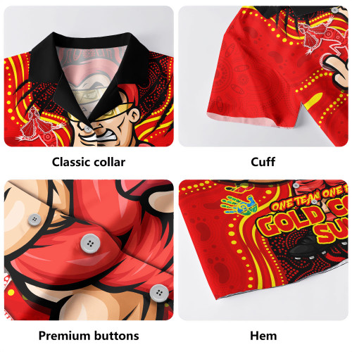 Gold Coast SUNS Hawaiian Shirt One Team One Fight