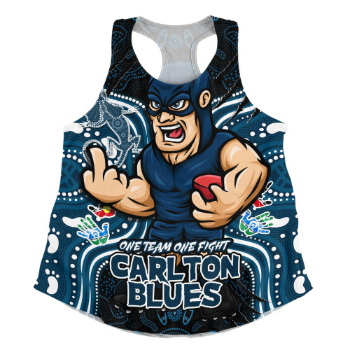 Carlton Women Racerback Singlet One Team One Fight