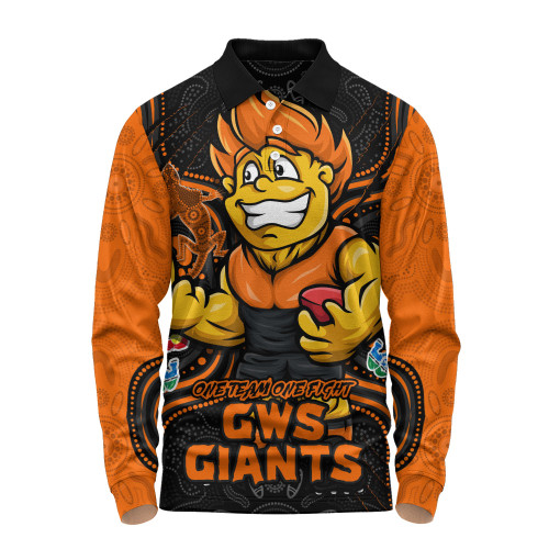 GWS GIANTS Long Sleeve Polo Shirt One Team One Fight