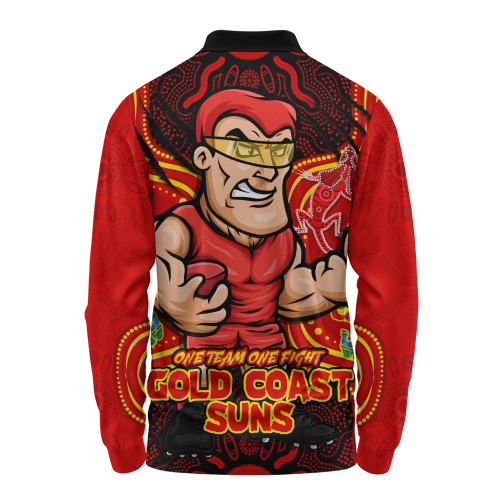 Gold Coast SUNS Long Sleeve Polo Shirt One Team One Fight
