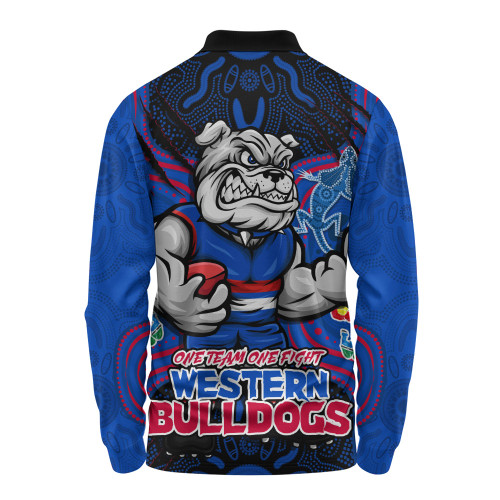 Western Bulldogs Long Sleeve Polo Shirt One Team One Fight