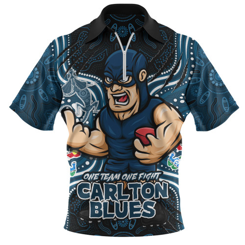 Carlton Zip Polo Shirt One Team One Fight