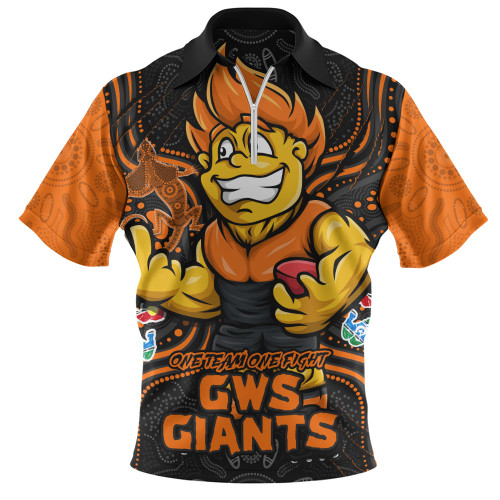GWS GIANTS Zip Polo Shirt One Team One Fight