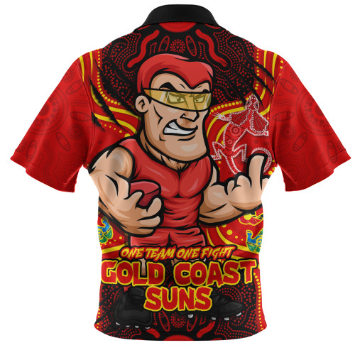 Gold Coast SUNS Zip Polo Shirt One Team One Fight