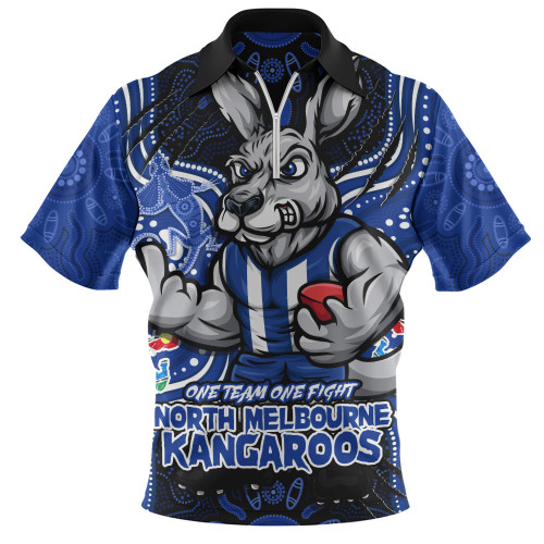 North Melbourne Zip Polo Shirt One Team One Fight